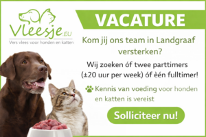 Vacature verkoopmedewerker dierenwinkel in Landgraaf. Ben jij een dierenliefhebber met kennis van honden- en kattenvoeding? Kom werken bij Vleesje: gezellig team, flexibele uren en doorgroeimogelijkheden. Solliciteer direct